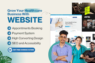 design any healthcare medical home care dental clinic spa gym wordpress website
