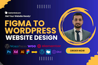 convert figma to wordpress website using elementor, PSD to wordpress