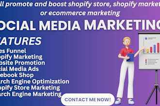 promote and boost shopify store, shopify marketing or ecommerce marketing