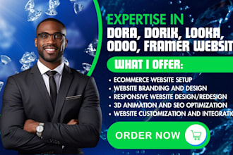dora website design dorik, framer, looka, odoo website design dora redesign