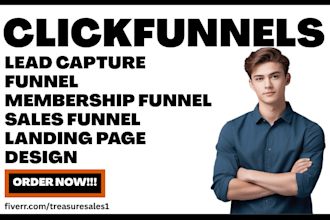 design clickfunnels website lead capture sales membership funnel landing page