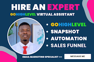 setup gohighlevel automation ghl funnel website go high level va expert snapshot