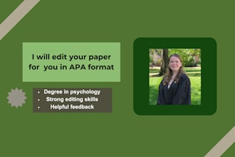 edit your paper and format in apa format
