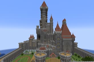 build survival base, castle, city or structure in minecraft
