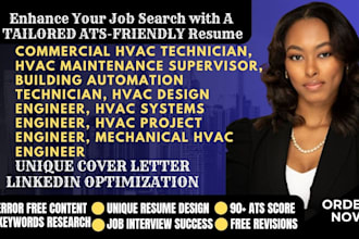 write resume for hvac technician, installer, energy auditor, construction resume