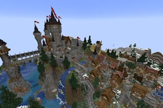 build minecraft castle, villages, base, hubs, spawns