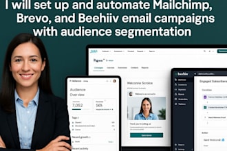 set up mailchimp, brevo, and beehiiv email campaigns with audience segmentation