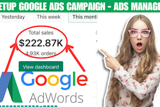 setup manage google ads campaign adwords optimize ads PPC campaigns from scratch
