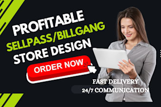 build high sales sellpass storefront, billgang store digital product store