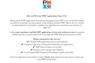 support you in writing pmp application