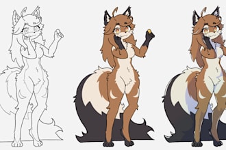custom furry character art