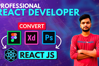 convert figma to react, PSD to react or adobe xd to react