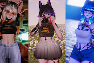do 3d vrchat avatar, vtuber avatar, vrc character, vriod model, nsfw avatar, vrc