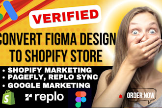convert replo, figma design to shopify store, create shopify dropshipping store
