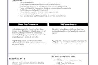 write your federal government capability statement contract company profile
