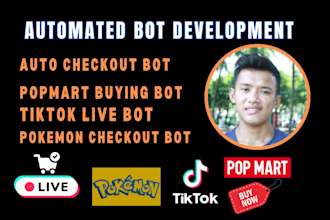 develop pokemon center checkout bot, pokemon tcg bot, pokemon cards bot