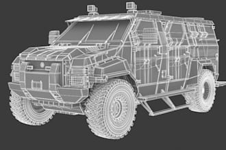 sculpt 3d vehicle in zbrush,truck stl,interior and exterior cad,sketch up model