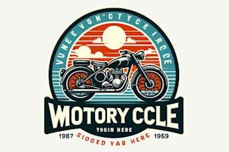 draw a vintage motorcycle  logo design