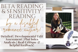 sensitivity read your fiction or romance novel by a romcom author