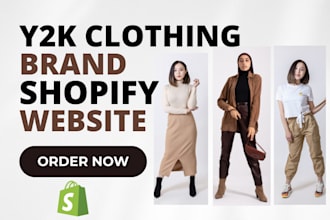 design fashion clothing brand website y2k streetwear activewears shopify store