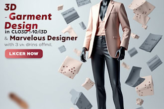 create 3d garment design in clo3d and marvelous designer 3d fashion design stl