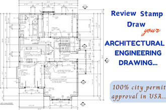 stamp architectural mep construction structural drawing building permit drawing