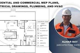 residential and commercial mep plans, electrical drawings, plumbing, hvac
