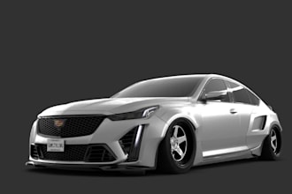 craft convertible car, photoreal raytraced,body kit, exterior, rendering 3ds max