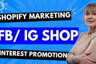 create fb ig shop tiktok shop shopify marketing pinterest promotion ads setup