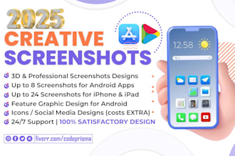 design 3d screenshots for app store and play store apps and games