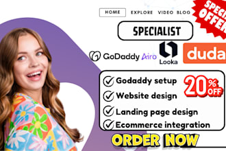 godaddy airo looka website godaddy design redesign godaddy duda godaddy seo