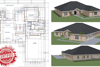 draw commercial architectural design  drafting autocad  mep construction plans