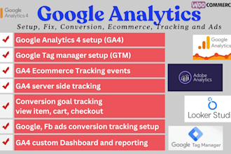 setup fix google analytics 4 GTM ga4 ecommerce tracking ads conversion wix