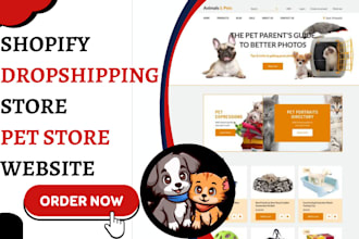 redesign pet website, pet accessories shopify store, dog care, cat store design
