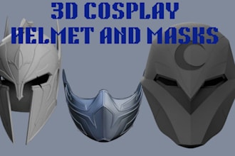 create halloween 3d cosplay costume 3d mask helmet weapon props for 3d printing