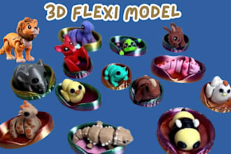 sculpt 3d articulated model 3d bjd 3d toy 3d doll flexi model for 3d printing