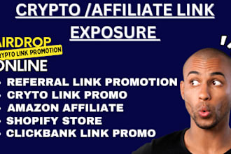 do affiliate link, crypto link, airdrop link promotion and clickbank