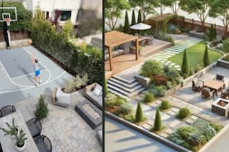 do patio, backyard, garden, landscape design, pool, landscape plan for you