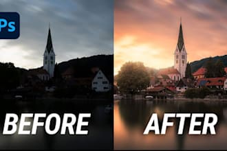 photoshop work, photo editing, color change, face swap, object remove in 2h