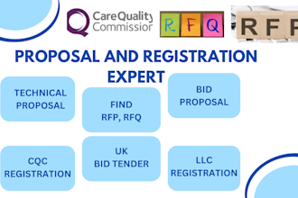do cqc registration, technical proposal, uk bid tender, bid proposal rfp, rfq