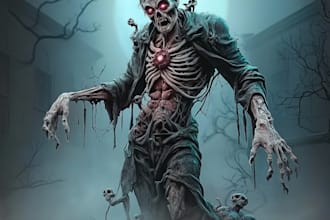 make a fantasy horror and fantasy horror character art