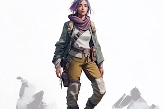 draw character art, game fantasy and game character art
