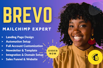 setup brevo email campaign landing page automation mailchimp sms engagebay exper