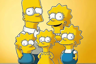 illustrate couple or family yellow cartoon characters for valentine