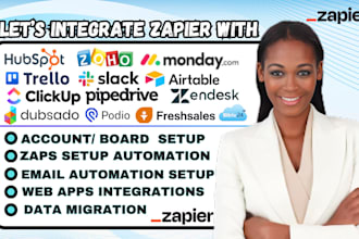 zapier integration with monday basecamp salesforce trello asana zoho airtable