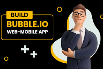 develop bubble io, adalo app with elegant design, bubble app