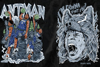 draw sport and artist illustrations in my style for tshirt clothing brand