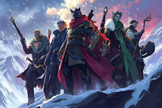 made a unique dnd party art of your choice