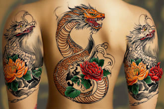 do a original custom japanese tattoo design of your choice