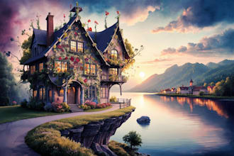 draw your house or building into stunning with watercolor
